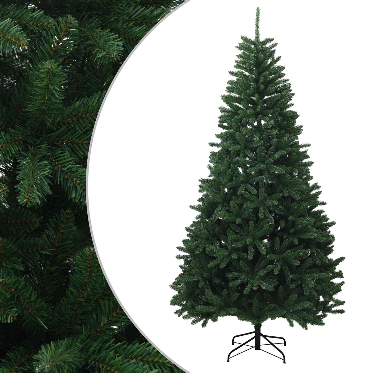 vidaXL Artificial Hinged Christmas Tree 210 cm PVC Medium Green