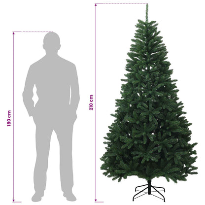 vidaXL Artificial Hinged Christmas Tree 210 cm PVC Medium Green