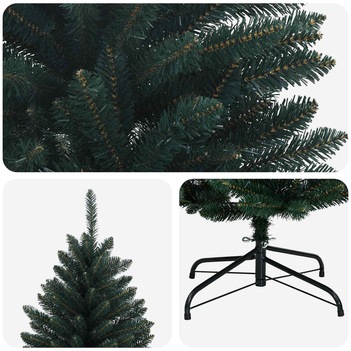 vidaXL Artificial Hinged Christmas Tree 120 cm PVC Dark Green