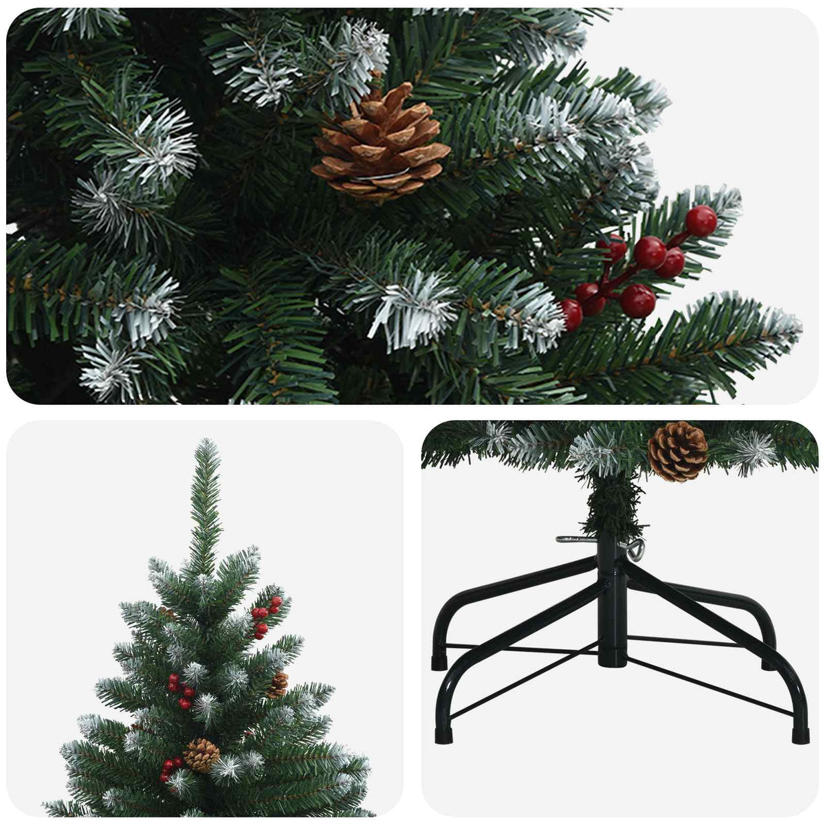 vidaXL Artificial Hinged Christmas Tree 270 cm PVC
