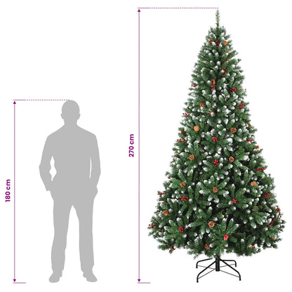 vidaXL Artificial Hinged Christmas Tree 270 cm PVC