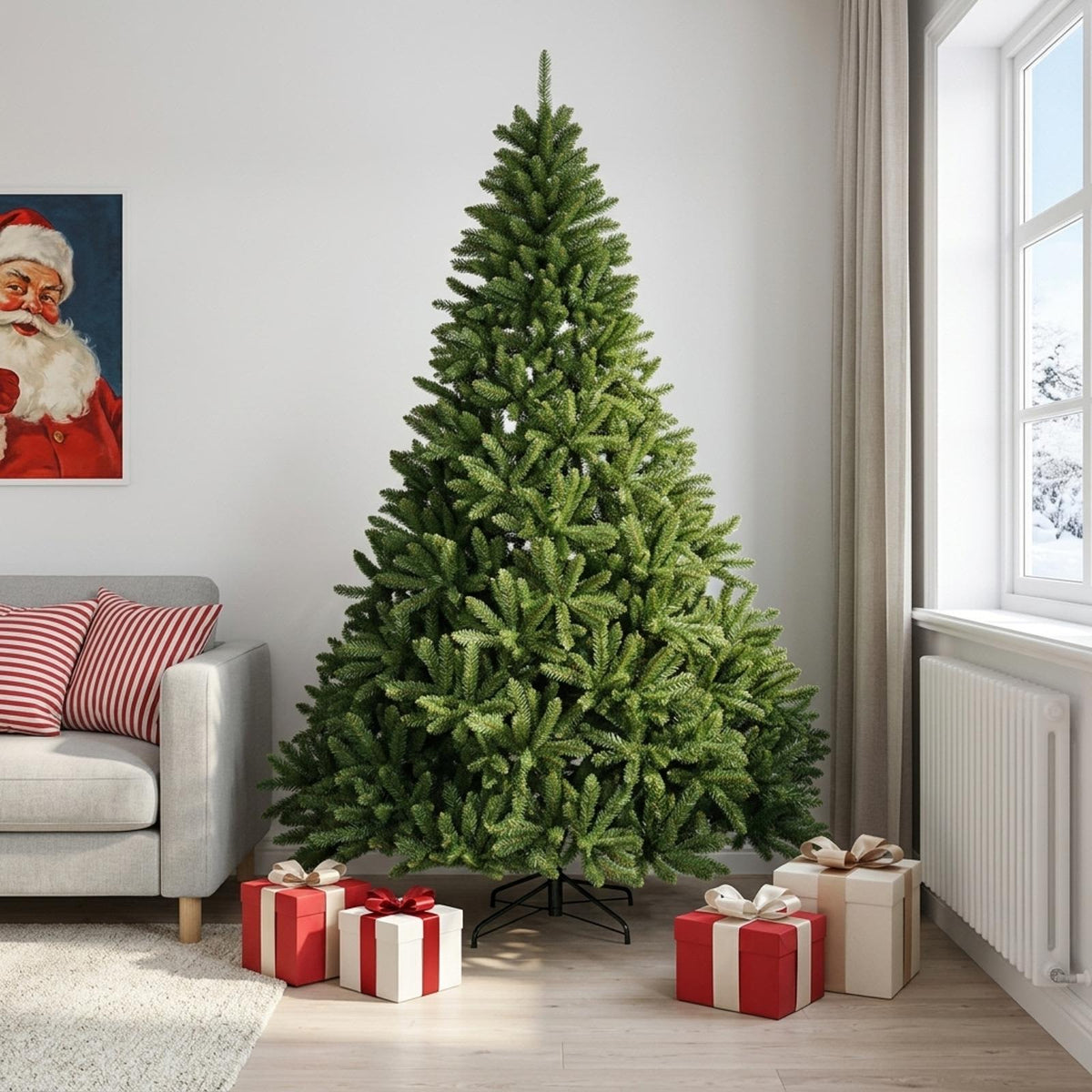 vidaXL Artificial Hinged Christmas Tree 240 cm PVC Light Green
