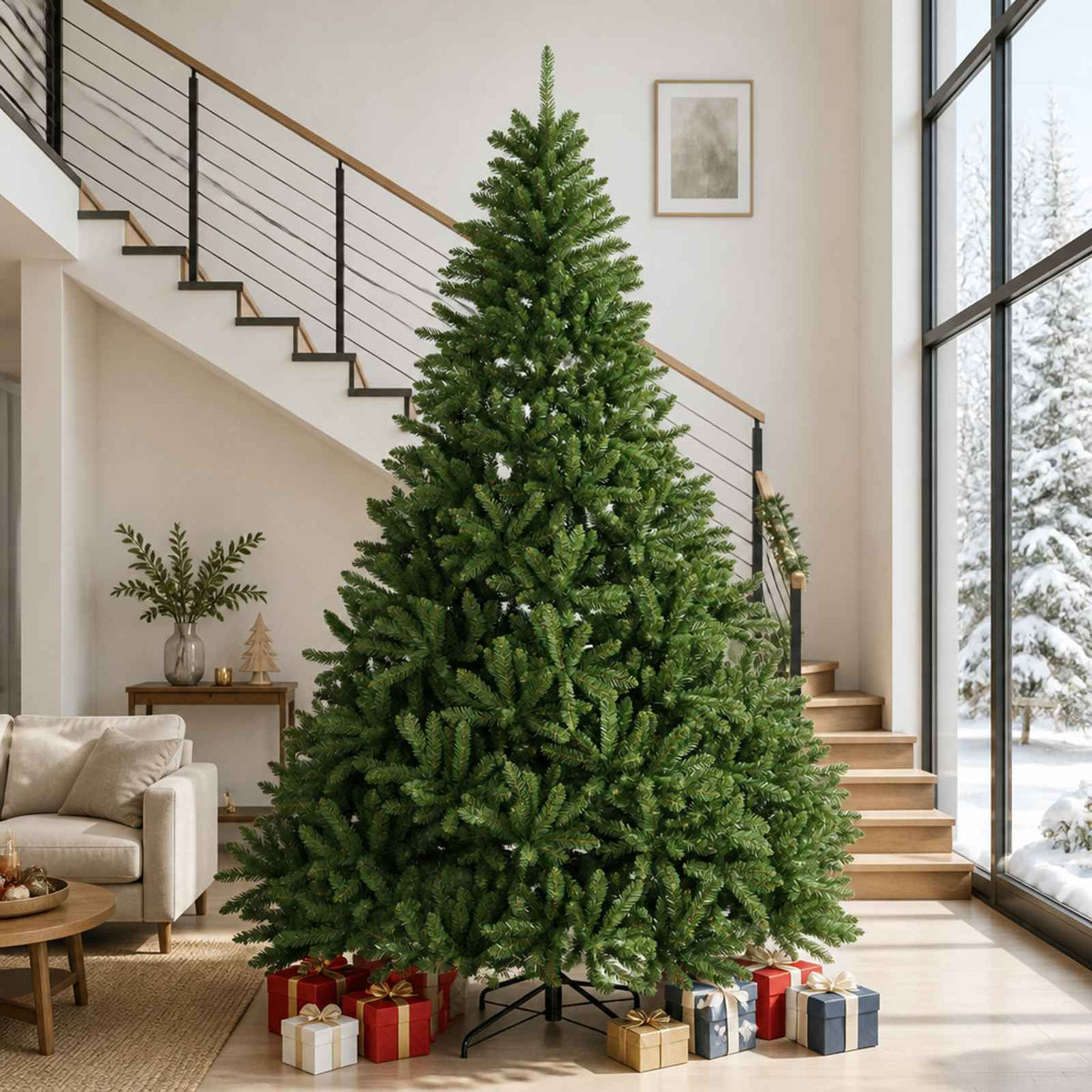 vidaXL Artificial Hinged Christmas Tree 300 cm PVC Light Green