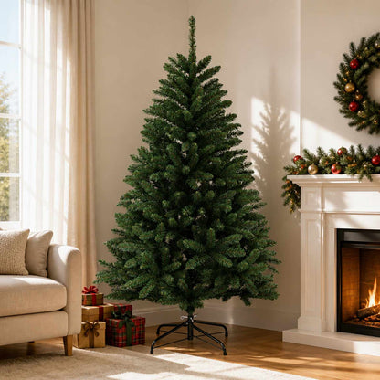 vidaXL Artificial Hinged Christmas Tree 150 cm PVC Medium Green