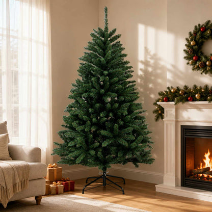 vidaXL Artificial Hinged Christmas Tree 180 cm PVC Medium Green