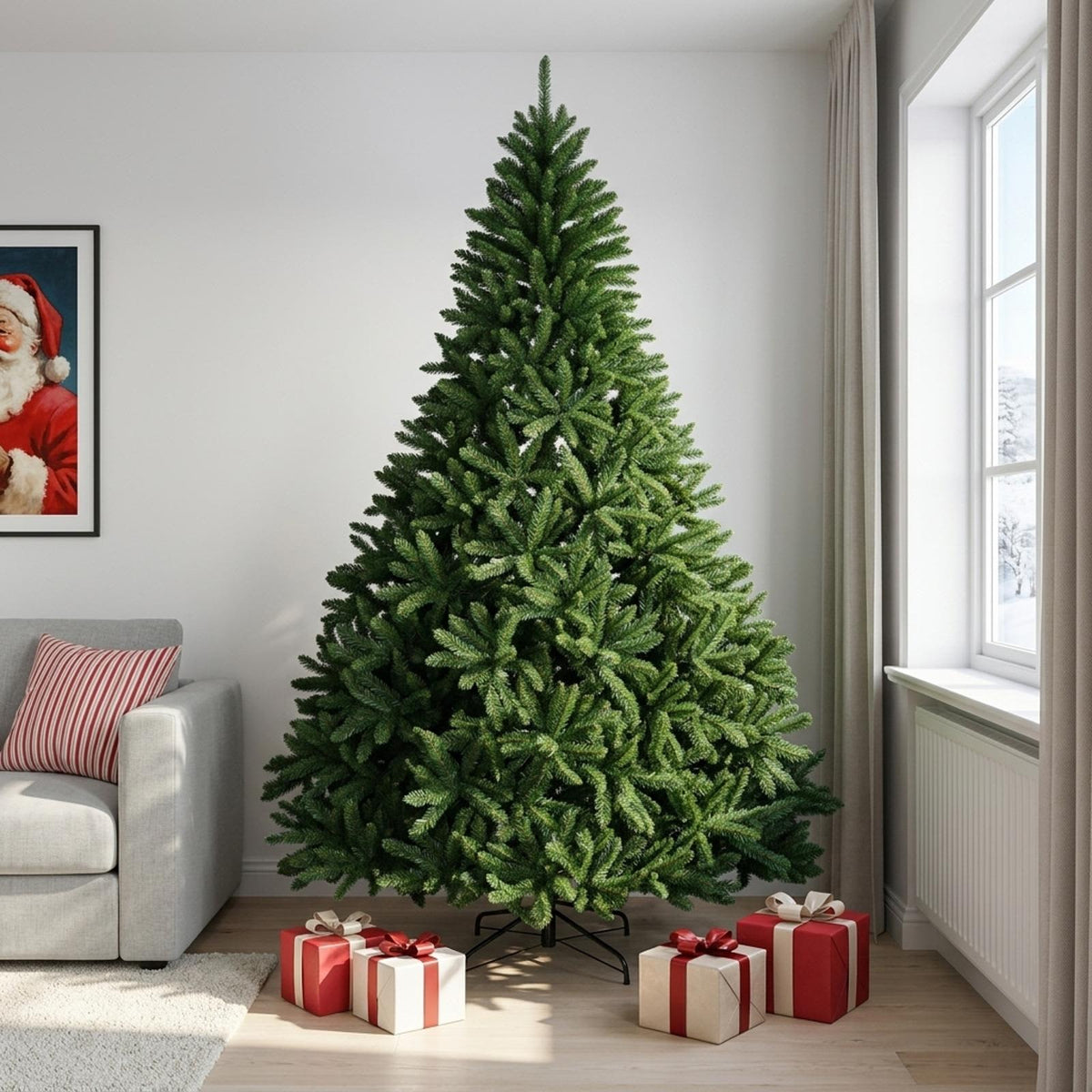 vidaXL Artificial Hinged Christmas Tree 240 cm PVC Medium Green