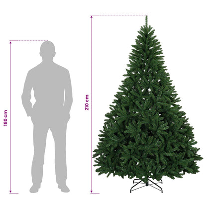 vidaXL Artificial Hinged Christmas Tree 210 cm PVC Medium Green