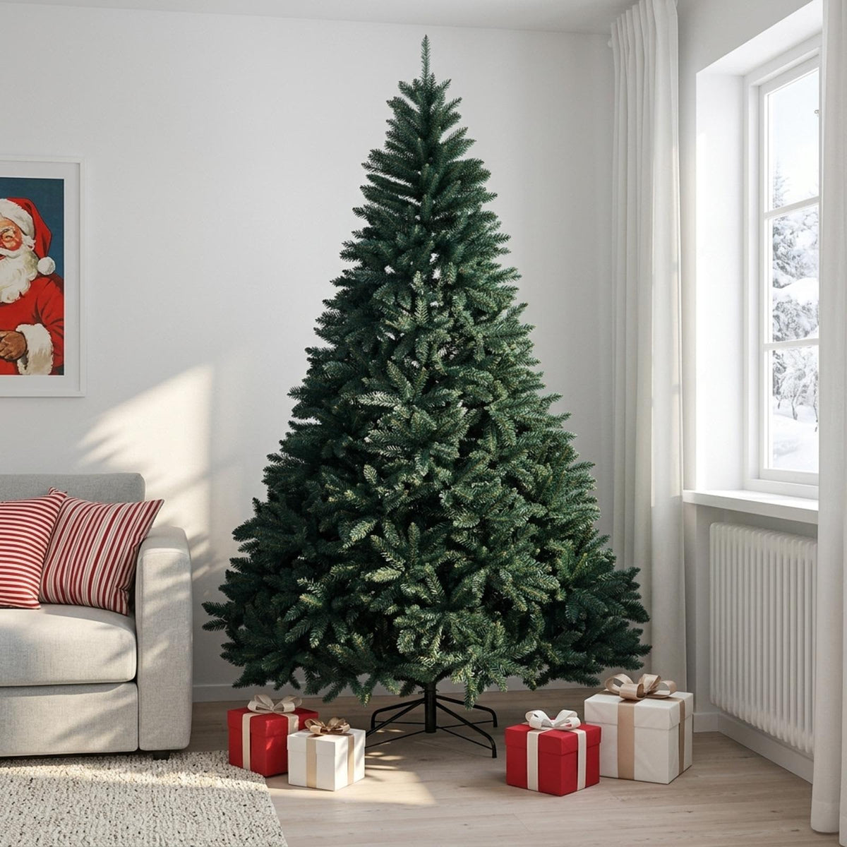 vidaXL Artificial Hinged Christmas Tree 240 cm PVC Dark Green