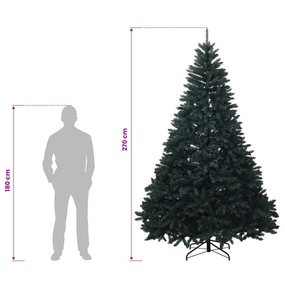 vidaXL Artificial Hinged Christmas Tree 270 cm PVC Dark Green