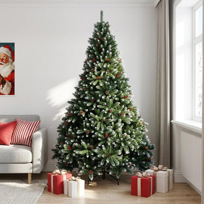 vidaXL Artificial Hinged Christmas Tree 240 cm PVC