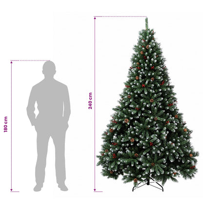 vidaXL Artificial Hinged Christmas Tree 240 cm PVC