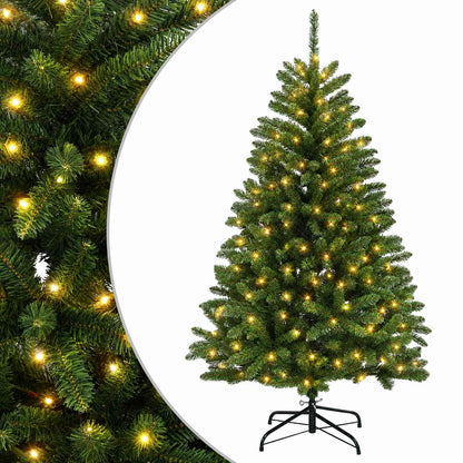 vidaXL Artificial Hinged Christmas Tree 180 cm 300 LEDs Warm White