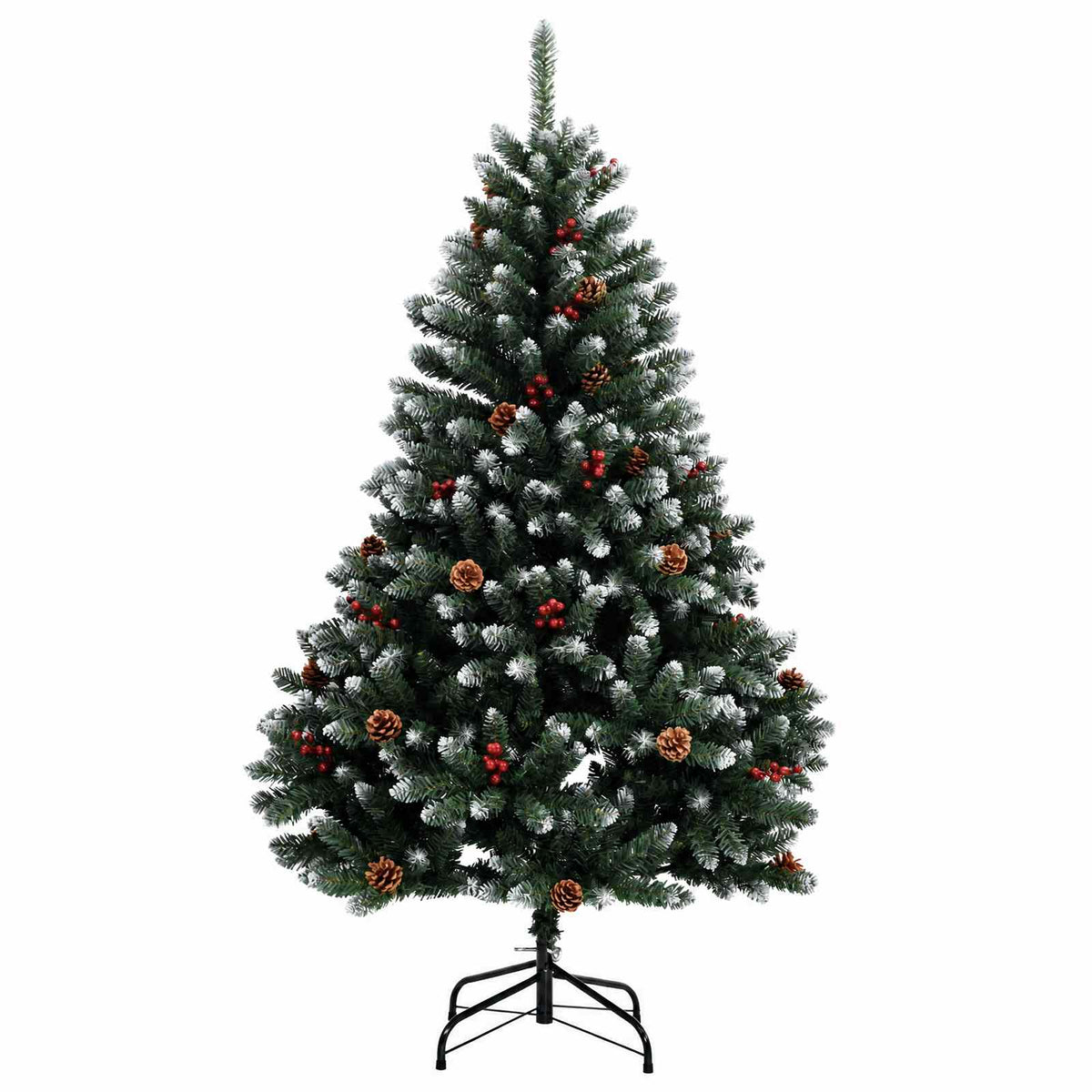 vidaXL Artificial Hinged Christmas Tree 180 cm 300 LEDs Warm White PVC