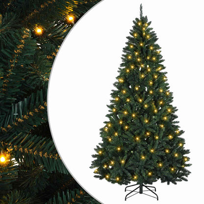 vidaXL Artificial Hinged Christmas Tree 210 cm 400 LEDs Warm White PVC