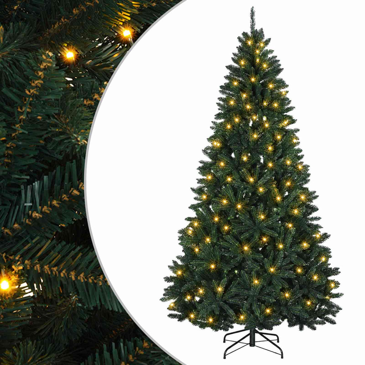 vidaXL Artificial Hinged Christmas Tree 300 cm 1000 LEDs Warm White