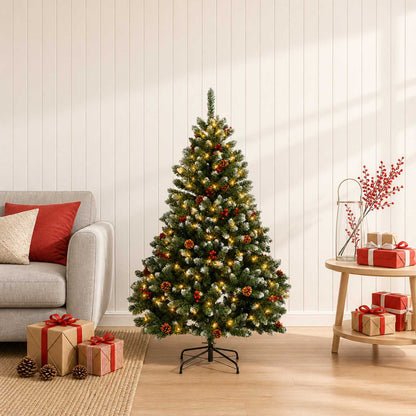 vidaXL Artificial Hinged Christmas Tree 120 cm 150 LEDs Warm White