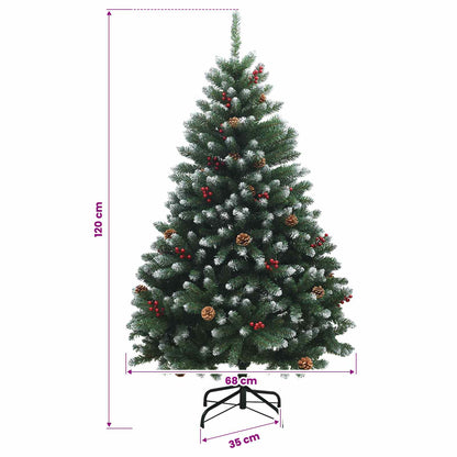 vidaXL Artificial Hinged Christmas Tree 120 cm 150 LEDs Warm White