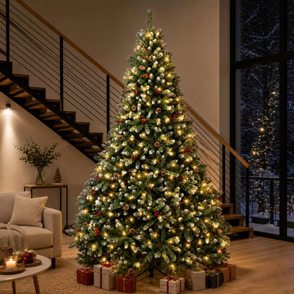 vidaXL Artificial Hinged Christmas Tree 300 cm 1000 LEDs Warm White