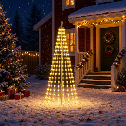 vidaXL Christmas Tree Light with Spikes 270 LEDs Warm White and