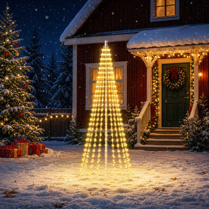 vidaXL Christmas Tree Light with Spikes 500 LEDs Warm White and