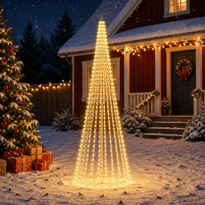 vidaXL Christmas Tree Light with Spikes 1148 LEDs Warm White and