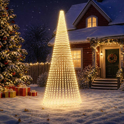vidaXL Christmas Tree Light with Spikes 1632 LEDs Warm White and