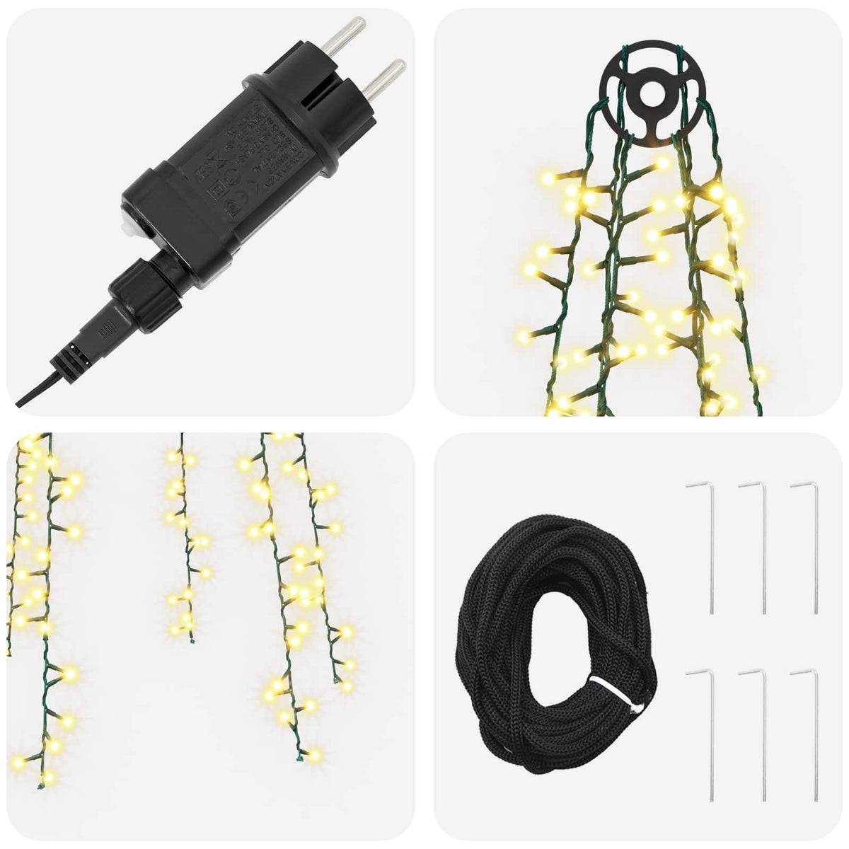 vidaXL Christmas Tree Lights with 6 LEDs 540 LEDs Warm White