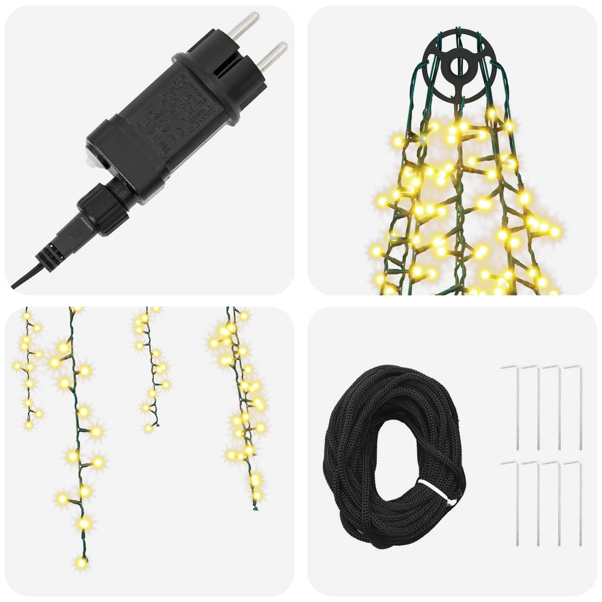 vidaXL Christmas Tree Lights with 8 LEDs 1000 LEDs Warm White