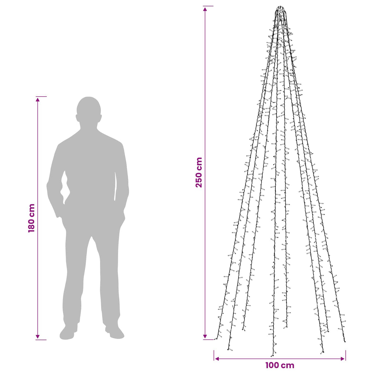 vidaXL Christmas Tree Lights with 8 LEDs 1000 LEDs Warm White