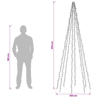 vidaXL Christmas Tree Lights with 8 LEDs 1000 LEDs Warm White