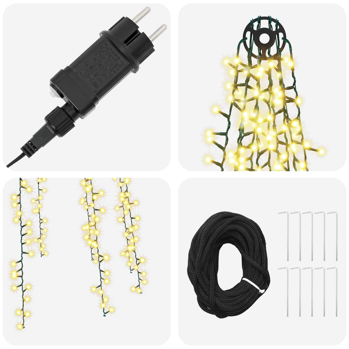 vidaXL Christmas tree lights with 10 LEDs 1550 LEDs Warm White