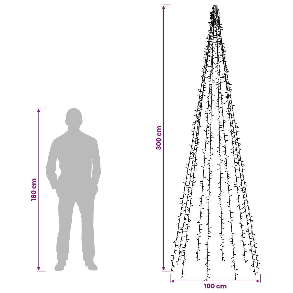 vidaXL Christmas tree lights with 10 LEDs 1550 LEDs Warm White