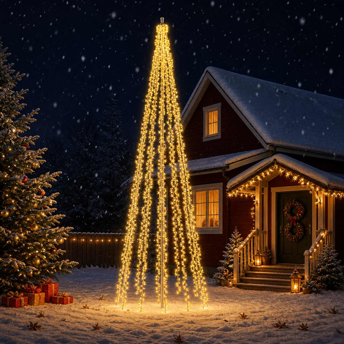 vidaXL Christmas Tree Lights with 12 LEDs 2004 LEDs Warm White