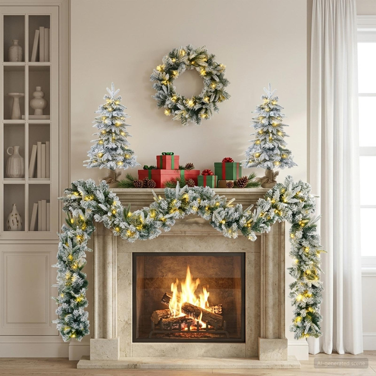vidaXL Mini Christmas Tree Set 60 cm 125 LEDs Warm White PVC and PE