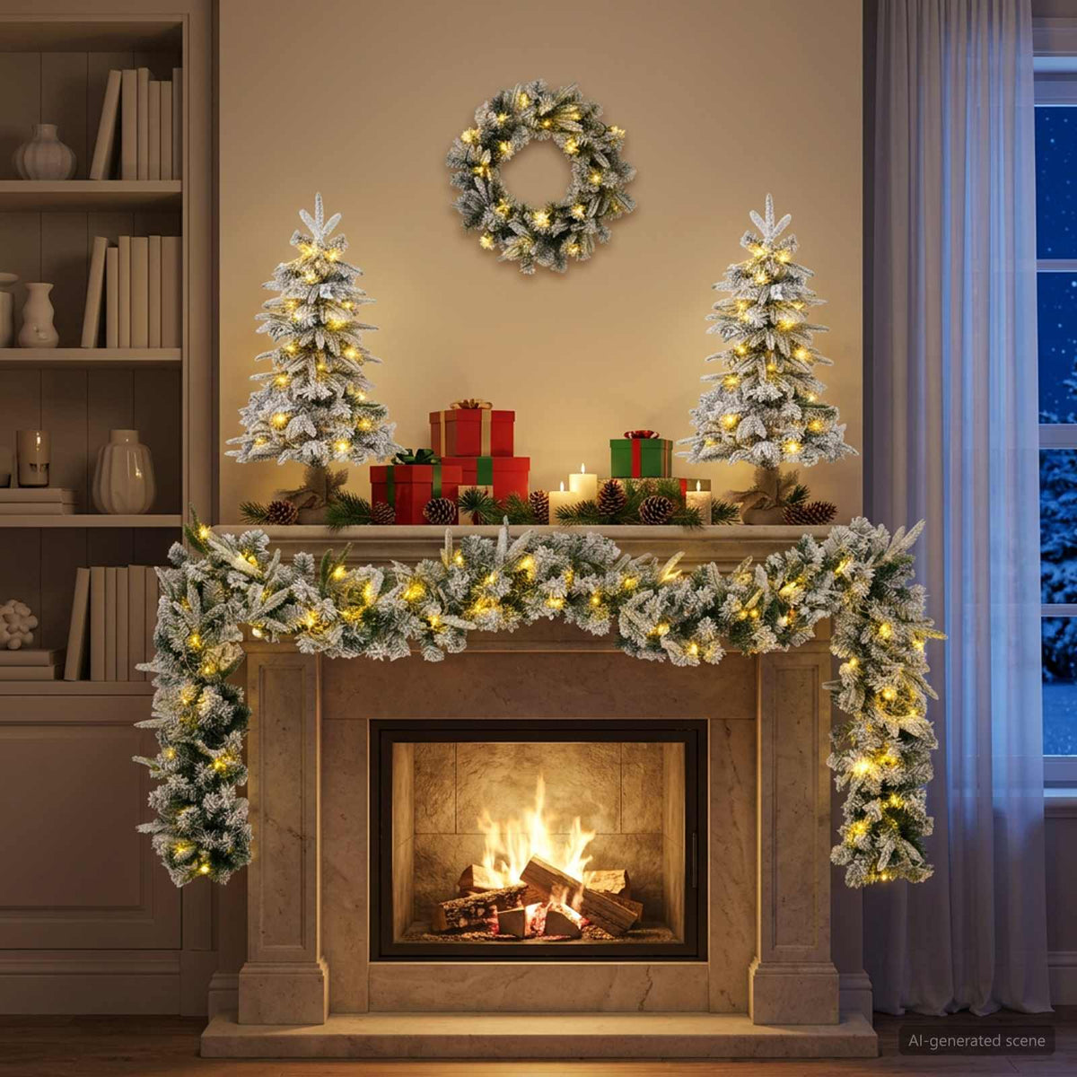 vidaXL Mini Christmas Tree Set 60 cm 125 LEDs Warm White PVC and PE