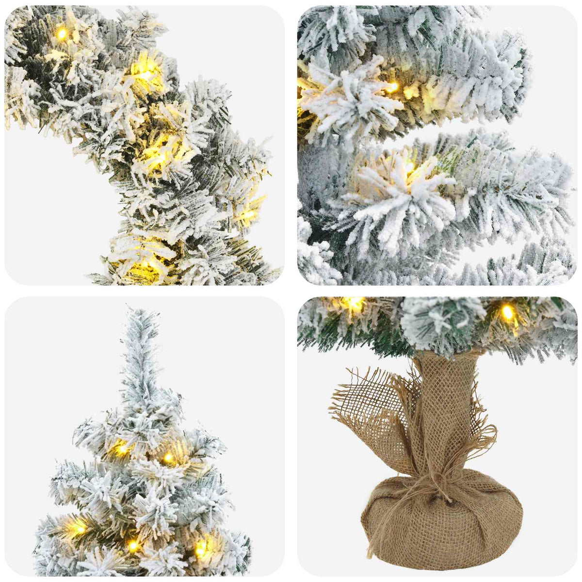 vidaXL Mini Christmas Tree Set 60 cm 125 LEDs Warm White PVC