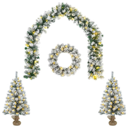 vidaXL Mini Christmas Tree Set 60 cm 125 LEDs Warm White PVC