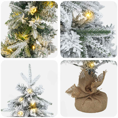 vidaXL Mini Christmas Tree Set 60 cm 125 LEDs Warm White PVC and PE