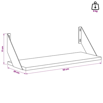 vidaXL Wall Shelves 2 pcs Old Wood 50 x 20 x 17 cm