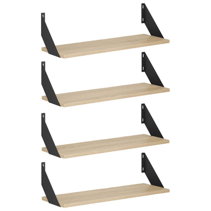 vidaXL Wall Shelves 4 pcs Sonoma Oak 60 x 20 x 17 cm
