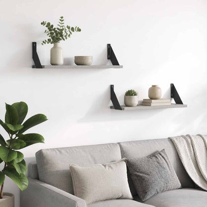 vidaXL Wall Shelves 2 pcs Concrete Grey 60 x 20 x 17 cm
