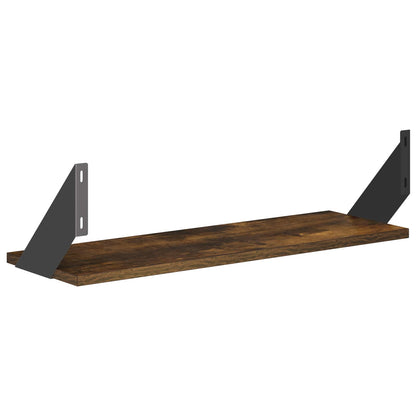 vidaXL Wall Shelves 2 pcs Smoked Oak 60 x 20 x 17 cm