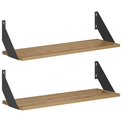 vidaXL Wall Shelves 2 pcs Artisan Oak 60 x 20 x 17 cm
