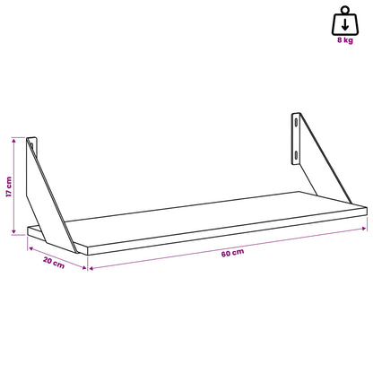 vidaXL Wall Shelves 2 pcs Artisan Oak 60 x 20 x 17 cm