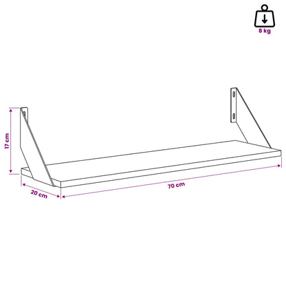 vidaXL Wall Shelves 2 pcs Artisan Oak 70 x 20 x 17 cm