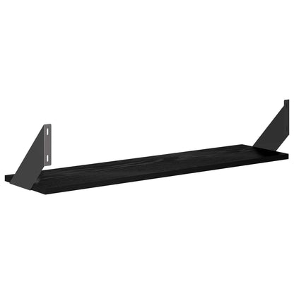 vidaXL Wall Shelves 4 pcs Black Oak 80 x 20 x 17 cm