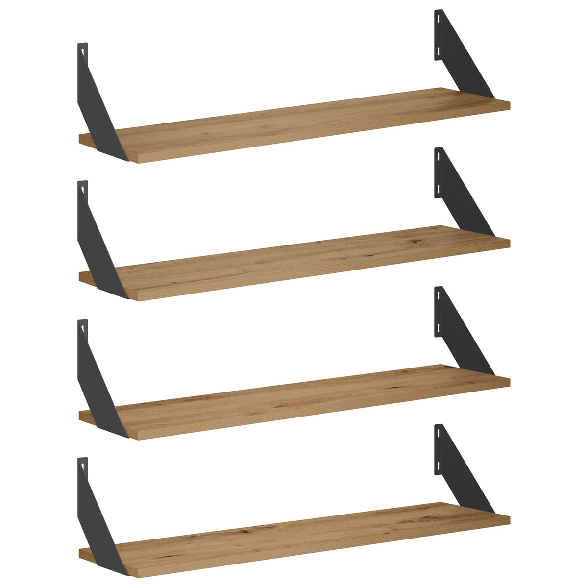 vidaXL Wall Shelves 4 pcs Artisan Oak 80 x 20 x 17 cm