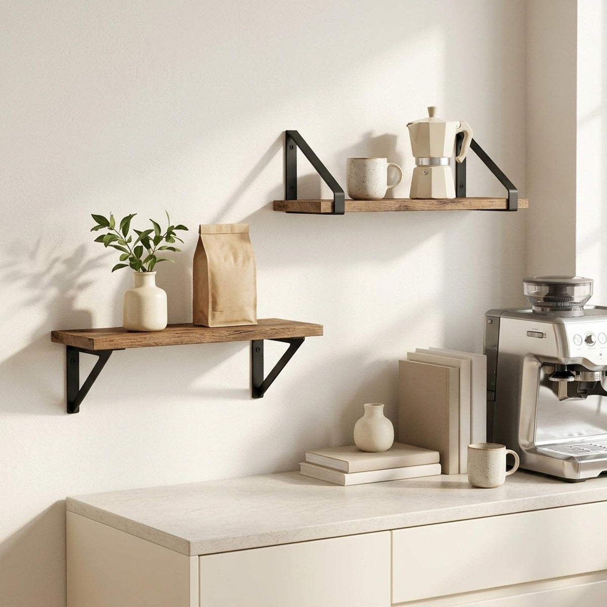vidaXL Wall Shelves 2 pcs Smoked Oak 30 x 16 x 15.5 cm
