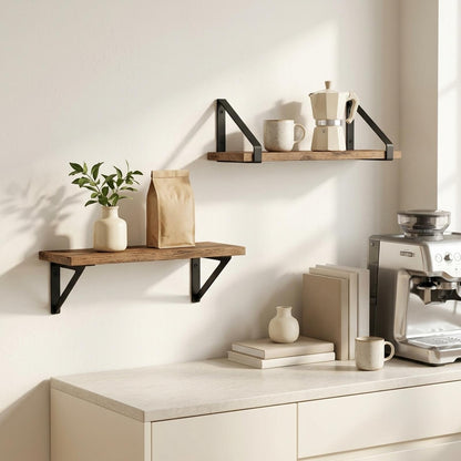 vidaXL Wall Shelves 2 pcs Smoked Oak 30 x 16 x 15.5 cm