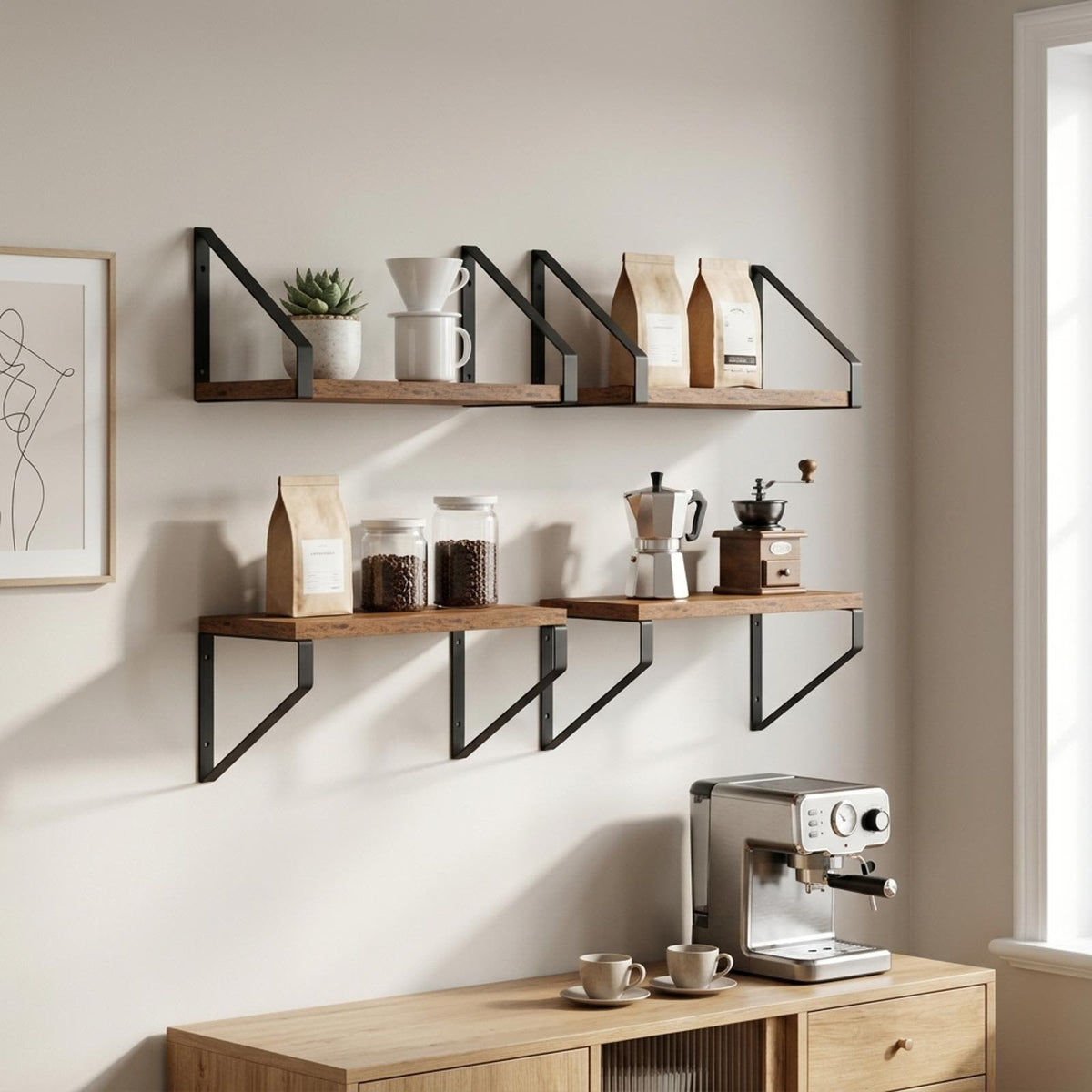 vidaXL Wall Shelves 4 pcs Old Wood 30 x 16 x 15.5 cm